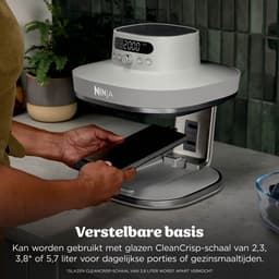 Ninja CRISPi PRO 7-in-1 Glazen Airfryer met 7 functies - Airfryen, Bakken, Braden, Rijzen, Drogen. Max Crisp en Opnieuw krokant maken - 2.3 liter en 5.7 liter glazen schaal - PFAS vrij koken - Stone - AS101EULG — thumbnail 3
