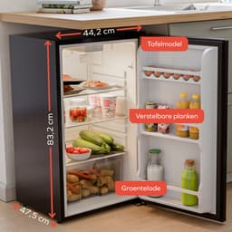 KitchenBrothers Koelkast - 92L - Tafelmodel - IJskast - Frigo - Vrijstaand - Zwart — thumbnail 5