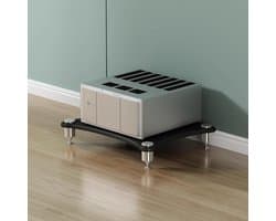 Audiovisuele Kast - Mediastandaard Meubel - Apparatuur Opbergen - Afgeronde Hoek - 60x48cm - Zwart