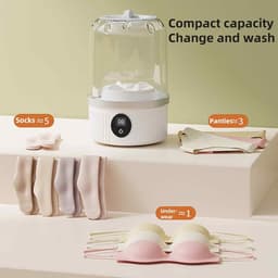 Draagbare Wasmachine - Mini Wasreiniger - Reizen Onderweg - USB Oplaadbaar - 20x13x13 cm - Wit — thumbnail 5