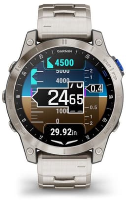 Garmin - 010-02582-51 - D2™ Mach 1 - Smartwatch met geventileerde titanium band en extra zwarte siliconen band — thumbnail 3