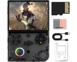 Anbernic RG40XX V - Retro Gaming Console - 4.0 Inch IPS Scherm - Linux Systeem - 640x480 Resolutie - WiFi - HDMI Output - 64GB Opslag - RGB Joystick Verlichting - Draagbare Handheld - Zwart