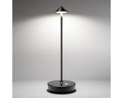 Draadloze tafellampen, oplaadbaar, op batterijen werkend, LED-bureaulamp voor buiten, waterdicht, draagbaar, dimbaar, nachtlampje voor op het terras, restaurant, dineren, thuis, zwart