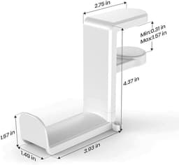 Allecto - Bureau Hoofdtelefoon Stand - Headset Hanger - PC Gaming - 360 Verstelbare Arm - Klem - Geschikt voor Gaming Headsets - Zwart Onder Bureau Hoofdtelefoon Stand Houder met Roterende Arm. — thumbnail 3