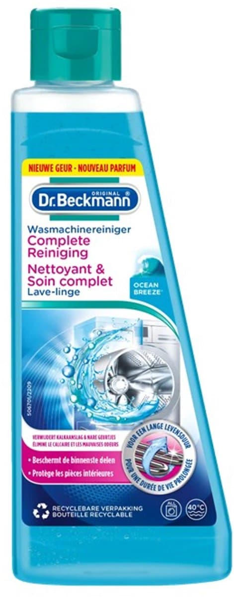 Dr. Beckmann Wasmachine Reiniger - Complete verzorging - 250ml - Voor een lange levensduur - Ocean Breeze — afbeelding 1