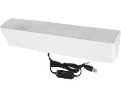 Zwarte en Witte USB Stereo Soundbar met 3.5mm Jack - Draagbare PC Speaker voor Mobiel en Computer