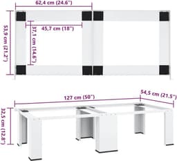 Wasmachine Droger Verhoger - Apparaat Onderstel - Ergonomisch Gebruik - Stabiel Stalen Frame - 127 x 545 x 325 cm — thumbnail 2