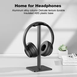Universele hoofdtelefoonhouder geschikt voor Over-ear hoofdtelefoons van Sennheiser, Sony, Audio-Technica, Bose, Shure, AKG, gaming- en displayheadsets, aluminium + TPU + ABS, zwart — thumbnail 5