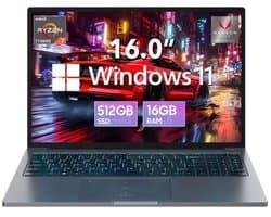 Blackview GamiBook8 Laptop - AMD Ryzen7 7735HS - 16 GB RAM - 256 SSD - Windows 11 Pro - 16 inch - Grijs