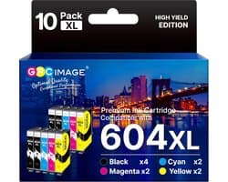 Set van 10 Hoge Capaciteit Inktcartridges Compatibel met Diverse Printers (Zwart, Cyaan, Magenta, Geel)