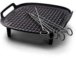 Philips Grill Set Airfryer Accessoire - HD9959/00 - Geschikt voor Philips - Grillplaat met 6 spiesen — afbeelding 1