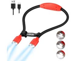 Flexibele Nekleeslamp met Oplaadbare Batterij en 4 Heldere LED's