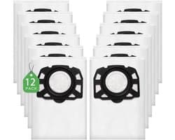 Namajunas - Stofzakken - Stofzuigeraccessoires - 12 stuks KFI 357 stofzuigerzakken geschikt voor Kärcher WD2, WD3, KWD1, KWD2, KWD3, WD3.200, WD3.800 M, SE4001, SE4002 stofzuiger - voor nat-/droogzuiger en wasstofzuiger - vervangt 2.863-314.0 zakken