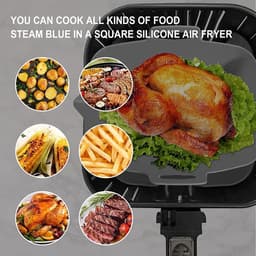 Airfryer Accessoires - 2 Stuks - Bpa Vrij - Airfryer Siliconen Bakje - 19cmx6cm - airfryer-liners - Bakvorm - met handvat - hittebestendig - - Vaatwasserbestendig - Heteluchtfriteuse Bakvormen - Herbruikbare - Non-Stick - zwart — thumbnail 5