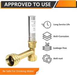 Set van 2 Roestvrijstalen Waterslangafsluiters 3/4 Inch voor Wasmachine — thumbnail 5