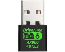 NÖRDIC USB Adapter - Bluetooth 5.3 - Geschikt voor PC & Laptop - WiFi 6 - Geschikt voor Windows 10/11 & Linux