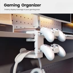 Hoofdtelefoonstandaard-opbergrek-haak-draaibaar opbergrek-boren niet nodig-360° draaibaar-gamecontroller niet inbegrepen-digitale accessoires-geschikt voor hoofdtelefoon-gamecontroller-wit-18,8*4*11,8 cm — thumbnail 4
