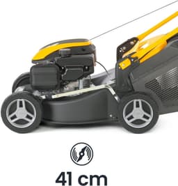 Benzine Grasmaaier - Gazonmaaier Mulchmaaier - Effectief Gras Snijden - Centrale Maaihoogte Instelling - 41cm Maaibreedte — thumbnail 2