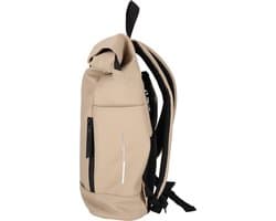 NORLÄNDER Dull PU Vegan Leren Fiets Rugtas Eco Lining Taupe - Waterafstotende Laptop Rugzak voor Fietsen