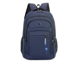 Rugzak voor dames en heren – voor Laptop, werk, school, reizen, universiteit, schoolrugzak voor jongens en tieners, met laptop vak en anti-diefstaltas (Donker Blauw)