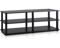 TV-rek met 3 niveaus en opbergruimte in espresso/zwart - Modern en betaalbaar