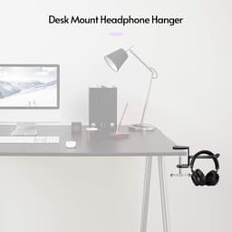2 stuks Universal Headphone Hanger Desk Mount Headset Holder onder de bureau Hoofdtelefoon Stand Hook aluminium legering (Aluminum Alloy) — thumbnail 2