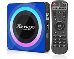 Smart TV Box - Mediastreamer Android - Films Kijken - 8K Hardware Decode - 10.7 cm - Zwart