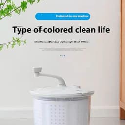 Draagbare Wasmachine - Mini Wasser - Snel Wassen - Hand Crank Bediening - 35x36x39 cm - Wit — thumbnail 2