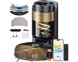 Proscenic QQ20 Plus - Robotstofzuiger met Dweilfunctie - Robotstofzuiger met Reinigingsstation - 12000 Pa Zuigkracht