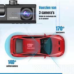 RWB® Dashcam Voor en Achter - Dashcam - Dashcams - Zwart - ‎7 x 15 x 11 cm — thumbnail 5