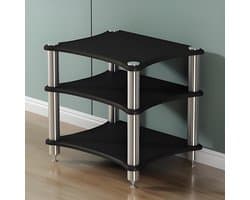 Audiovisuele Media Kast - Entertainment Meubel - Woonkamer Opslag - Versterkte Dwarsbalk - 60 x 40 cm - Zwart