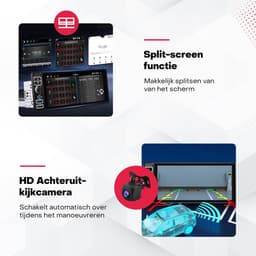 Boscer 1Din Autoradio Universeel - Apple Carplay & Android Auto (Draadloos) - Android 15 - 2+64GB - 6.9 Inch IPS HD Touchscreen - GPS Navigatiesysteem - Bluetooth, USB, USB-C, WIFI & MP5 - AHD Achteruitrijcamera & Microfoon — thumbnail 4