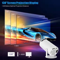 Draagbare Mini Projector – Smart Android Beamer met WiFi & Bluetooth – Full HD Home Theater — thumbnail 3