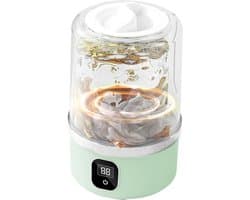 Mini wasmachine-kleine wasmachine-camping wasmachine-Kleine wasmachine - Mini-wasmachine voor ondergoed - Oplaadapparaat voor babykleding, handdoeken, sokken en delicate kleding - Groen - 11x11x17cm