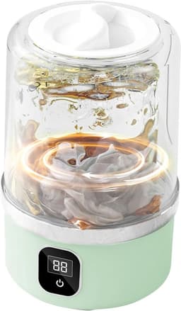 Mini wasmachine-kleine wasmachine-camping wasmachine-Kleine wasmachine - Mini-wasmachine voor ondergoed - Oplaadapparaat voor babykleding, handdoeken, sokken en delicate kleding - Groen - 11x11x17cm — thumbnail 1