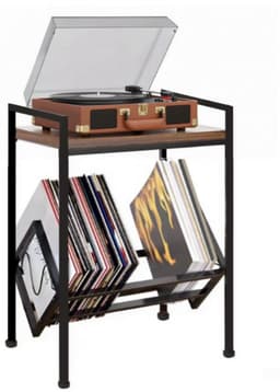 Goldcave Vinyl Opbergsysteem - LP Houder - Metaal Standaard Zwart - Platenhouder - Platenrek - Platenkast - LP Rek - Platenspeler meubel — thumbnail 1