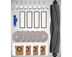 Accessoireset geschikt voor Dreame L10s Ultra/L10 Ultra robotstofzuiger. Bevat: 1 hoofdborstel, 7 zijborstels, 4 filters, 6 dweilpads, 4 stofzakken en 1 reinigingsborstel.
