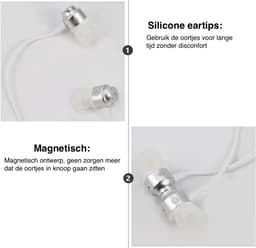 Bedrade oortjes - In Ear Oordopjes - Oortjes met Draad en Microfoon - Extra Bass - 3,5mm Jack Aansluiting - 120cm kabel - 3.5mm Bedrade Premium In-Ear Koptelefoon met Microfoon en Comfortabele Pasvorm - Wit — thumbnail 5