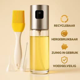 Darenci Oliesprayer RVS – 100ml Olieverstuiver & Oliespuit – Olijfolie Spray voor Koken, BBQ, Airfryer, Salades – Navulbare Oliespray Fles – Inclusief Trechter & Schoonmaakborstel — thumbnail 6