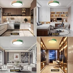 Dimbare Houten Plafondlamp met Afstandsbediening voor Moderne Interieurs — thumbnail 4