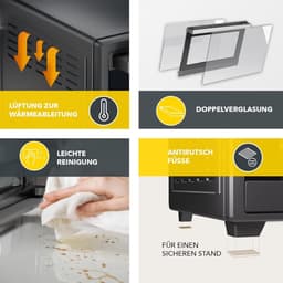 Heinrich´s HMO 8407 Oven met hete lucht - 60L – Oven met draaispit, airfryer-inzetstuk – binnenverlichting - 2000W — thumbnail 2