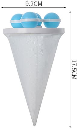 4-Stuks Wasmachinehaarverwijderaar - Wasmachinefilterzak - Drijvend pluizenfilter - Haarverzamelaar - Waspluizenzak - Herbruikbaar - Geschikt voor het reinigen van kleding， knuffels en autostoelkussens - Blauw — thumbnail 2