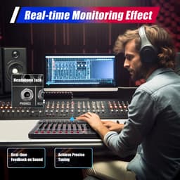 Paco Goederen® - Professionele stereogeluidsmixer - Mengtafel - 8 kanaals mengpaneel- Bluetooth USB-opname - USB digitale audiomixer — thumbnail 4