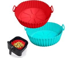 2-delige Airfryer siliconen bakvorm, 8-inch Airfryer mand voering, siliconen bakvorm, geschikt voor Airfryer oven herbruikbare bakvormen oven accessoires