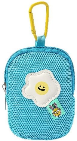 Opbergtas - Schattig gaas - Bloemen - Sleutelhanger portemonnee - Koptelefoon tas - Hanger opbergtas - Multifunctioneel - Blauw — thumbnail 1