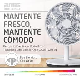 Draagbare Ventilator Ultra Silent - Staand of Tafel, Stil 13 dB, Laag Verbruik, 26 Snelheden, Slaapfunctie, Oscillatie — thumbnail 1