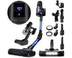 Draadloze Verticale Stofzuiger 400W met Turbo Borstel en Accessoires