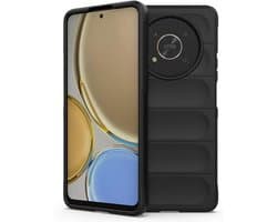 Allecto plus - Schokbestendig siliconen hoesje voor Honor Magic 4 Lite/X30/X9 5G in zwart met anti-val airbag ontwerp