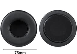 Universele ronde stereokoptelefoonhoes, schuimhoes, oorkappen, vervangingsaccessoires voor hoofdtelefoons-zwart 75mm — thumbnail 1