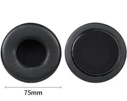 Universele ronde stereokoptelefoonhoes, schuimhoes, oorkappen, vervangingsaccessoires voor hoofdtelefoons-zwart 75mm